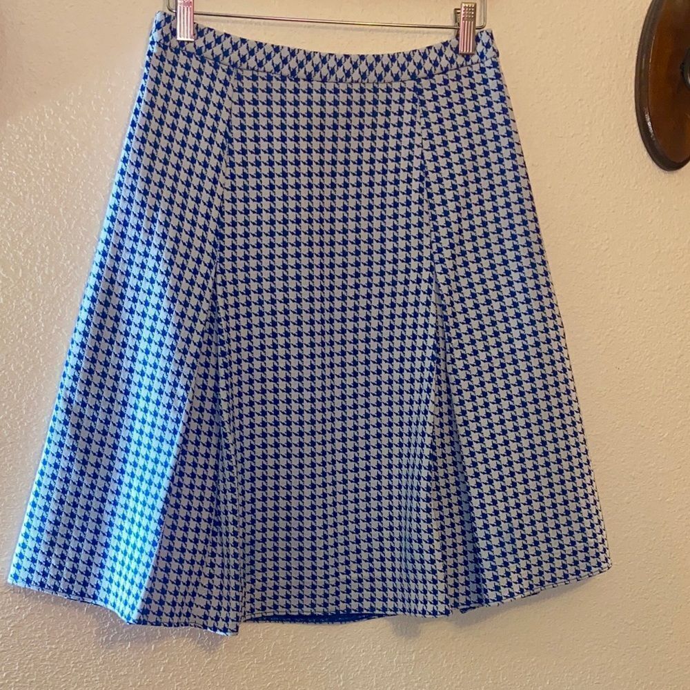 VTG,Catalina Sportswear California,U.S.A Blue and White Houndstooth A-Line Skirt - Picture 2 of 6